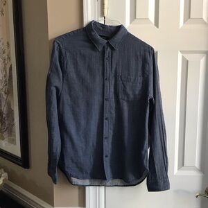 Vince Dark Blue Casual Button-Down Shirt
